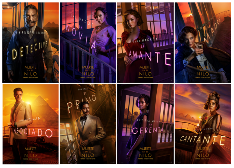 Nuevos pósters de personajes de Muerte en el Nilo La nueva película de Kenneth Branagh